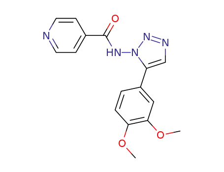 Molecular Structure of 1260158-38-0 (N-[5-(3',4'-dimethoxyphenyl)-1H-1,2,3-triazol-1-yl]isonicotinamide)