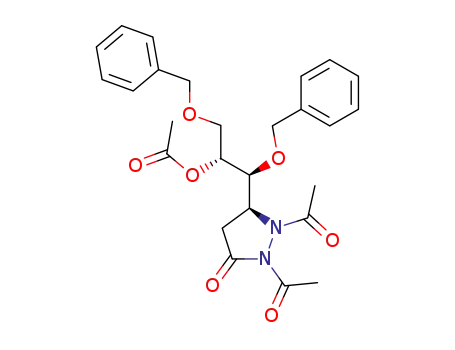 Molecular Structure of 236392-23-7 ((3S,1'S,2'R)-1,2-diacetyl-5-(2'-acetoxy-1',3'-dibenzyloxypropyl)pyrazolidin-3-one)