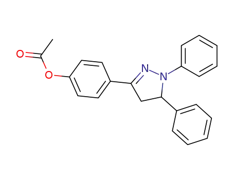 Molecular Structure of 72344-10-6 (Phenol, 4-(4,5-dihydro-1,5-diphenyl-1H-pyrazol-3-yl)-, acetate (ester))