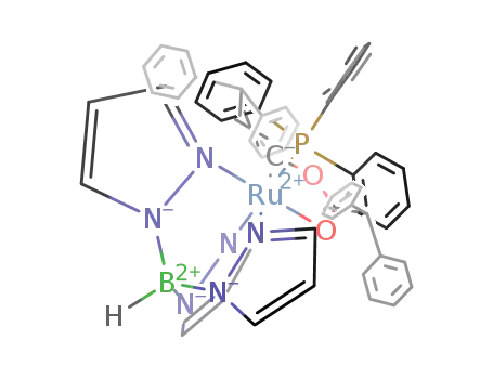 Molecular Structure of 388078-40-8 ((tris(pyrazolyl)borate)(P(C6H5)3)Ru[κ2-(C,O)-C(CHCH(C6H5)2)OC(CH(C6H5)2)O])