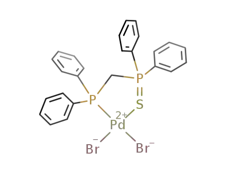 Molecular Structure of 224769-16-8 (PdBr<sub>2</sub>((C<sub>6</sub>H<sub>5</sub>)2PCH<sub>2</sub>P(S)(C<sub>6</sub>H<sub>5</sub>)2))