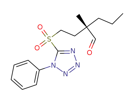 Molecular Structure of 1342313-10-3 ((S)-2-methyl-2-propyl-4-(1-phenyl-1H-tetrazol-5-ylsulfonyl)butanal)