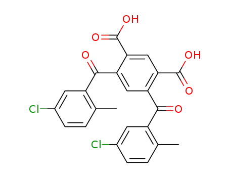 Molecular Structure of 861327-96-0 (4,6-bis-(5-chloro-2-methyl-benzoyl)-isophthalic acid)