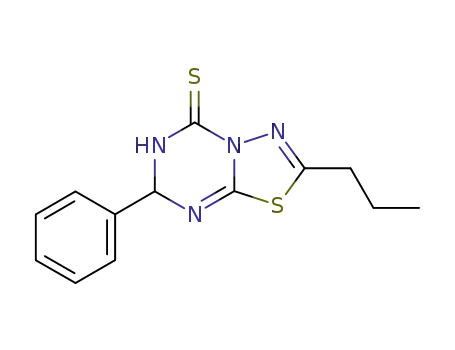 Molecular Structure of 674768-62-8 (5H-1,3,4-Thiadiazolo[3,2-a][1,3,5]triazine-5-thione,
6,7-dihydro-7-phenyl-2-propyl-)