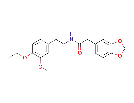 Molecular Structure of 22231-68-1 (benzo[1,3]dioxol-5-yl-acetic acid-(4-ethoxy-3-methoxy-phenethylamide))
