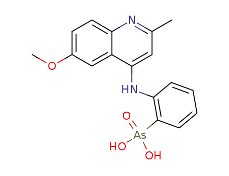Molecular Structure of 872273-59-1 ([2-(6-methoxy-2-methyl-[4]quinolylamino)-phenyl]-arsonic acid)