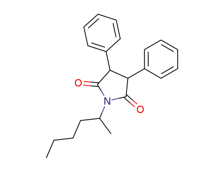 Molecular Structure of 102663-44-5 (1-(1-methyl-pentyl)-3,4-diphenyl-pyrrolidine-2,5-dione)