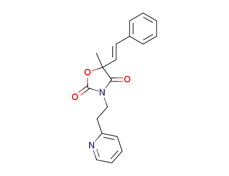(+/-)-5-methyl-3-(2-[2]pyridyl-ethyl)-5-<i>trans</i>-styryl-oxazolidine-2,4-dione
