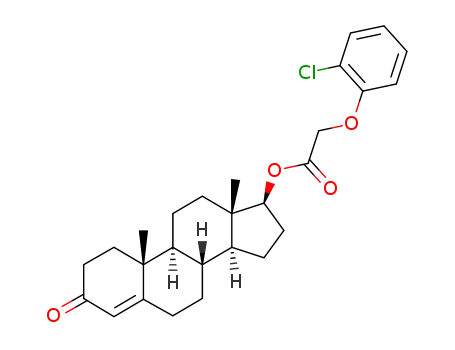 Molecular Structure of 115917-05-0 ((2-chloro-phenoxy)-acetic acid-(3-oxo-androst-4-en-17β-yl ester))