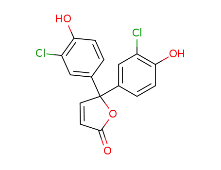 Molecular Structure of 1231-32-9 (5,5-bis-(3-chloro-4-hydroxy-phenyl)-5<i>H</i>-furan-2-one)