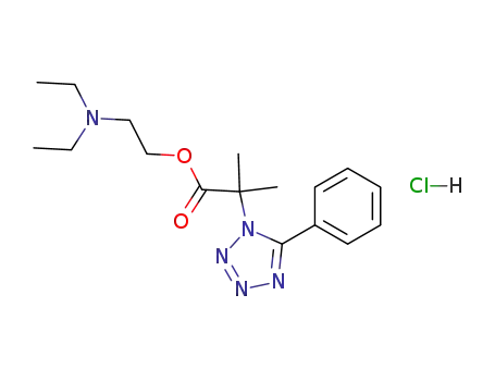 α-(5-phenyl-tetrazol-1-yl)-isobutyric acid-(2-diethylamino-ethyl ester); hydrochloride