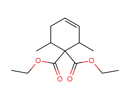 Molecular Structure of 92372-51-5 (2,6-dimethyl-cyclohex-3-ene-1,1-dicarboxylic acid diethyl ester)