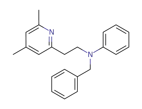 Molecular Structure of 119531-92-9 (<i>N</i>-benzyl-<i>N</i>-[2-(4,6-dimethyl-[2]pyridyl)-ethyl]-aniline)
