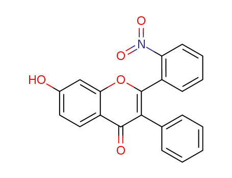 Molecular Structure of 872267-40-8 (7-hydroxy-2-(2-nitro-phenyl)-3-phenyl-chromen-4-one)