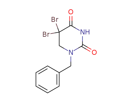 Molecular Structure of 99983-49-0 (1-benzyl-5,5-dibromo-dihydro-pyrimidine-2,4-dione)