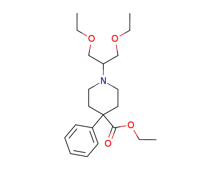 Molecular Structure of 102377-22-0 (1-(β,β'-diethoxy-isopropyl)-4-phenyl-piperidine-4-carboxylic acid ethyl ester)