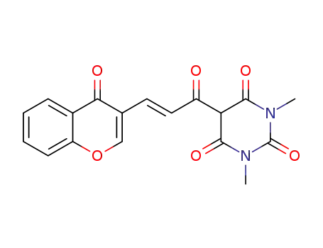 (2E)-1-(1,3-dimethyl-2,4,6-pyrimidinetrion-5-yl)-3-(4-oxo-4H-1-benzopyran-3-yl)-2-propen-1-one