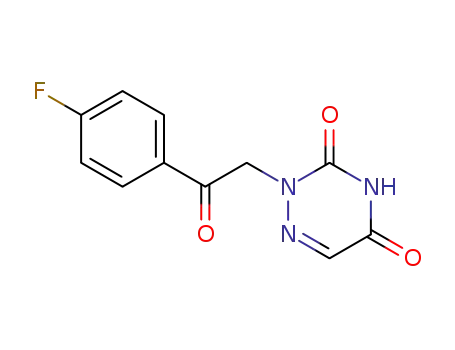 Molecular Structure of 61959-08-8 (1,2,4-Triazine-3,5(2H,4H)-dione, 2-[2-(4-fluorophenyl)-2-oxoethyl]-)