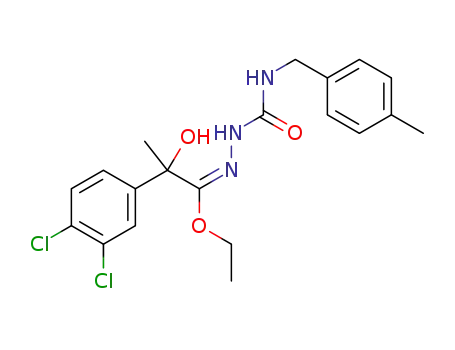 ethyl (1E)-2-(3,4-dichlorophenyl)-2-hydroxy-N-[(4-methylbenzyl)carbamoyl]propanehydrazonoate