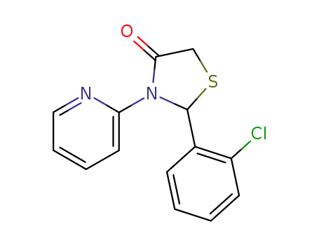 Molecular Structure of 10164-84-8 (4-Thiazolidinone, 2-(2-chlorophenyl)-3-(2-pyridinyl)-)