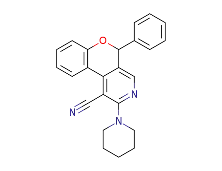 5-phenyl-2-piperidino-5H-chromeno[3,4-c]pyridine-1-carbonitrile
