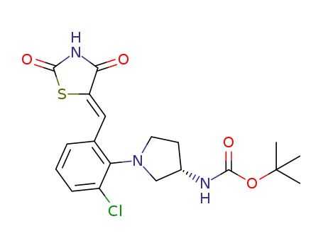 (S,Z)-tert-butyl 1-(2-chloro-6-((2,4-dioxothiazolidin-5-ylidene)methyl)phenyl)pyrrolidin-3-ylcarbamate
