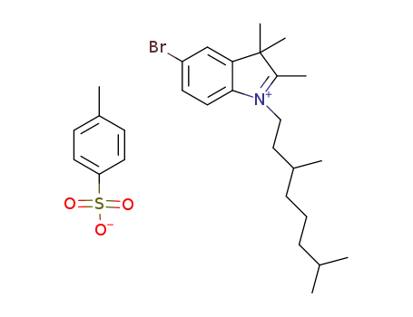 Molecular Structure of 1381967-98-1 (5-bromo-1-(3,7-dimethyloctyl)-2,3,3-trimethyl-3H-indol-1-ium tosylate)
