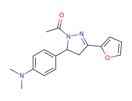 1H-Pyrazole,
1-acetyl-5-[4-(dimethylamino)phenyl]-3-(2-furanyl)-4,5-dihydro-