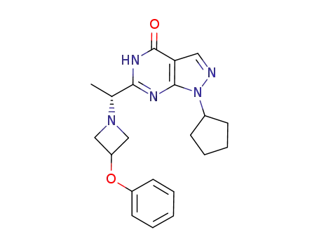 1-cyclopentyl-6-[(1R)-1-(3-phenoxyazetidin-1-yl)ethyl]-1,5-dihydro-4H-pyrazolo[3,4-d]pyrimidin-4-one