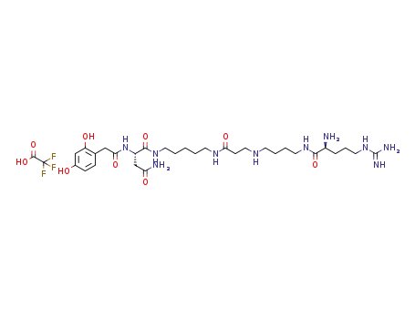 (S)-N<SUP>1</SUP>-((S)-1,5-diamino-1-imino-6,15-dioxo-2,7,12,16-tetraazahenicosan-21-yl)-2-(2-(2,4-dihydroxyphenyl)acetamido)-succinamide tris(2,2,2-trifluoroacetate)