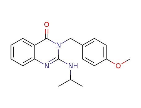Molecular Structure of 1446789-94-1 (3-(4-methoxybenzyl)-2-(isopropylamino)quinazolin-4(3H)-one)