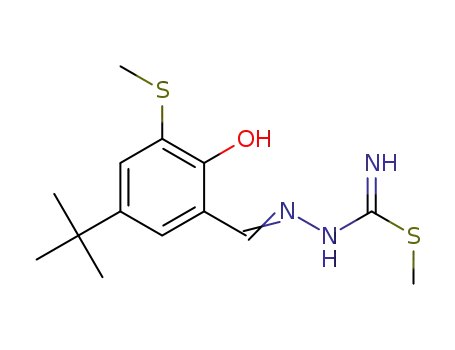 Molecular Structure of 1443357-63-8 (5-tert-butyl-2-hydroxy-3-methylsulfanylbenzaldehyde S-methylisothiosemicarbazone)