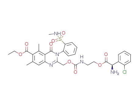 (R)-ethyl 2-((2-(2-amino-2-(2-chlorophenyl)acetyl)oxyethylcarbamoyloxy)methyl)-5,7-dimethyl-3-(2-(N-methylsulfamoyl)phenyl)-4-oxo-3,4-dihydroquinazoline-6-carboxylate