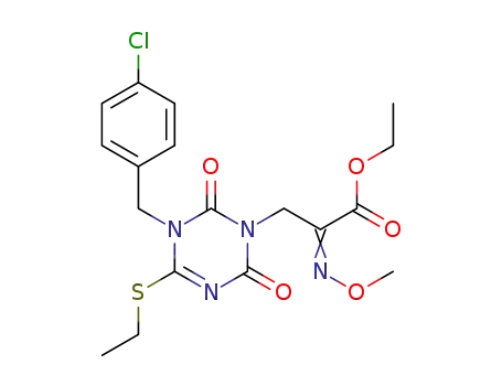 1-(4-chlorobenzyl)-6-(ethylthio)-3-(2-ethoxycarbonyl-2-methoxyiminoethyl)-1,3,5-triazine-2,4(1H,3H)-dion