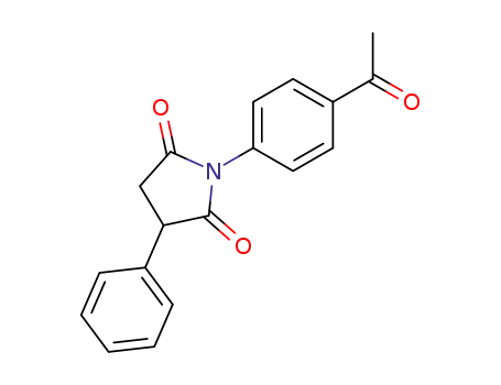 Molecular Structure of 63290-64-2 (2,5-Pyrrolidinedione, 1-(4-acetylphenyl)-3-phenyl-)