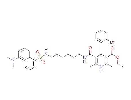 4-(2-bromophenyl)-5-[6-(5-dimethylaminonaphthalen-1-ylsulfamoyl)hexylcarbamoyl]-2,6-dimethyl-1,4-dihydro-pyridine-3-carboxylic acid ethyl ester