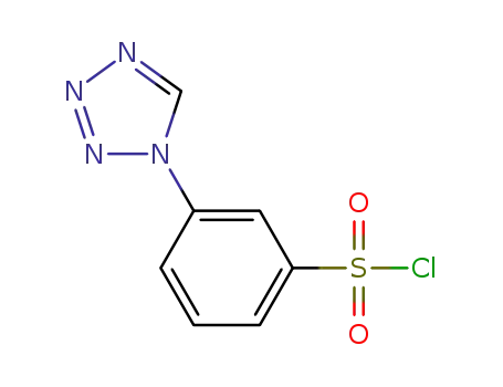 Molecular Structure of 1094713-89-9 (Benzenesulfonylchloride, 3-(1H-tetrazol-1-yl)-)