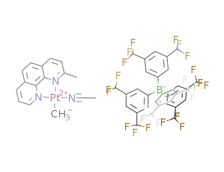 Molecular Structure of 885622-44-6 ([(2-methylphenanthroline)(acetonitrile)platinum(II)methyl][B(3,5-(CF<sub>3</sub>)2C<sub>6</sub>H<sub>3</sub>)4])