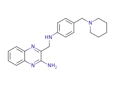 2-amine-3-((4-(piperidin-1-ylmethyl)phenylamino)methyl)quinoxaline