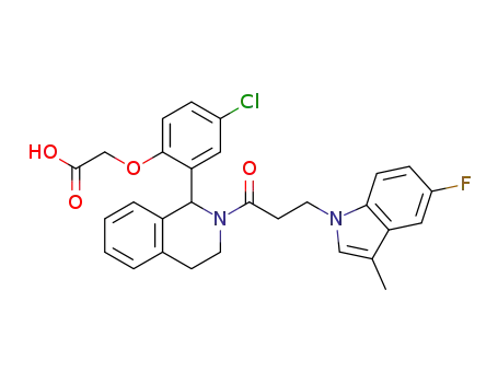 (+/-)-(4-chloro-2-{2-[3-(5-fluoro-3-methylindol-1-yl)propionyl]-1,2,3,4-tetrahydroisoquinolin-1-yl}phenoxy)acetic acid