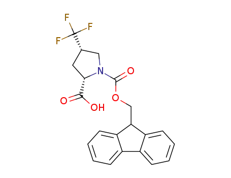 Molecular Structure of 1242934-32-2 ((2S,4S)-Fmoc-4-trifluoromethyl-pyrrolidine-2-carboxylic acid)