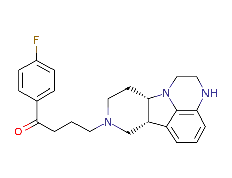 Molecular Structure of 313368-82-0 (4-((6bR,10aS)-2,3,6b,9,10,10a-hexahydro-1H-pyrido[3',4':4,5]pyrrolo[1,2,3-de]quinoxalin-8(7H)-yl)-1-(4-fluorophenyl)-1-butanone)
