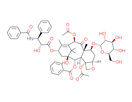 (2α,4α,5β,7β,10β,13α)-4,10-bis(acetyloxy)-7-(α-D-glucopyranosyloxy)-13-{[(2R,3S)-3-(benzoylamino)-2-hydroxy-3-phenylpropanoyl]oxy}-1-hydroxy-9-oxo-5,20-epoxytax-11-en-2-yl benzoate