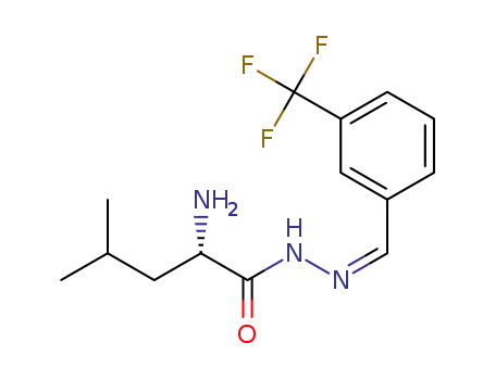 Molecular Structure of 1587732-52-2 ((S,Z)-2-amino-4-methyl-N'-(3-(trifluoromethyl)benzylidene)pentanehydrazide)