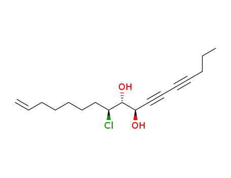 Molecular Structure of 132923-19-4 (16-Heptadecene-4,6-diyne-8,9-diol,10-chloro-, (8R,9R,10S)-)