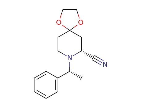 (11R,7R)-(+)-8-(1-phenylethyl)-1,4-dioxa-8-azaspiro[4.5]decane-7-carbonitrile