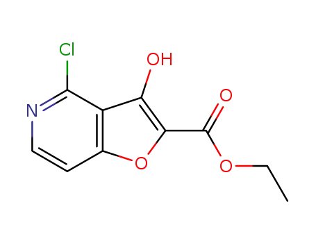 Molecular Structure of 1009334-69-3 (4-chloro-3-hydroxy-furo[3,2-c]pyridine-2-carboxylic acid ethyl ester)