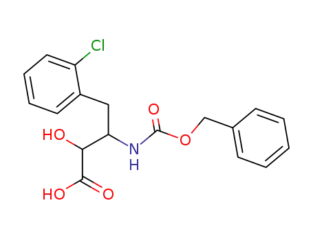 Molecular Structure of 62023-37-4 (Benzenebutanoic acid,
2-chloro-a-hydroxy-b-[[(phenylmethoxy)carbonyl]amino]-)
