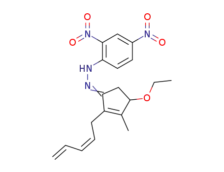 Molecular Structure of 102161-17-1 ((Ξ)-4-ethoxy-3-methyl-2-penta-2<i>c</i>,4-dienyl-cyclopent-2-enone-(2,4-dinitro-phenylhydrazone))