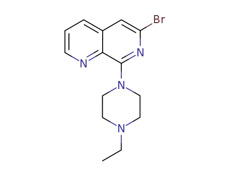 Molecular Structure of 223553-60-4 (6-bromo-8-(4-ethylpiperazin-1-yl)-1,7-naphthyridine)